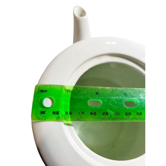 Vintage Minimalist White Teapot Copco Sam Lebowitz Ceramic Design 1983 Korea - Picture 9 of 15